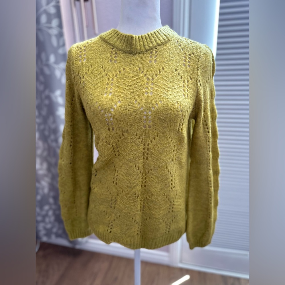 Mustard, yellow gap, knit, sweater, size small